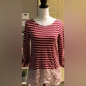 Anthropologie Postmark Fairley Stripe Floral Tunic Top Size x-small